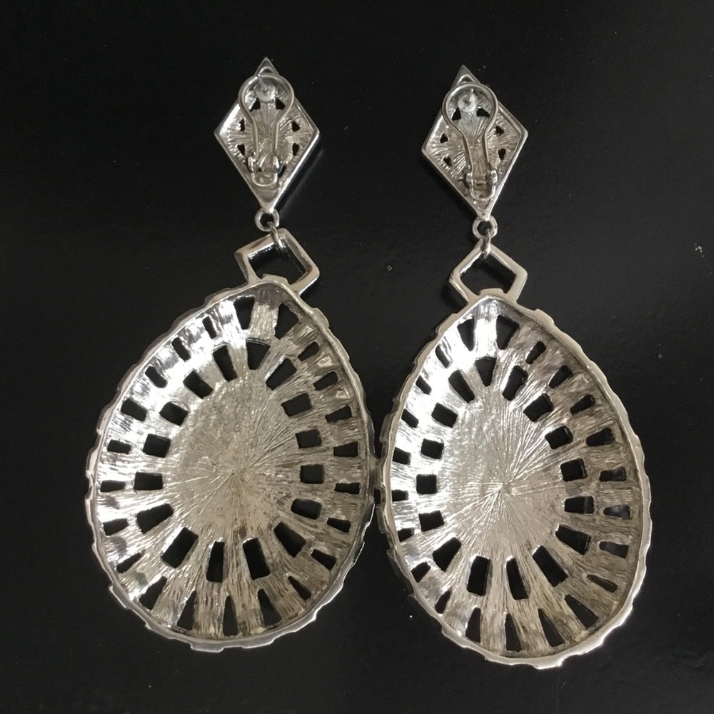 Boston Proper Rhinestone Drop Statement Earrings - image 3